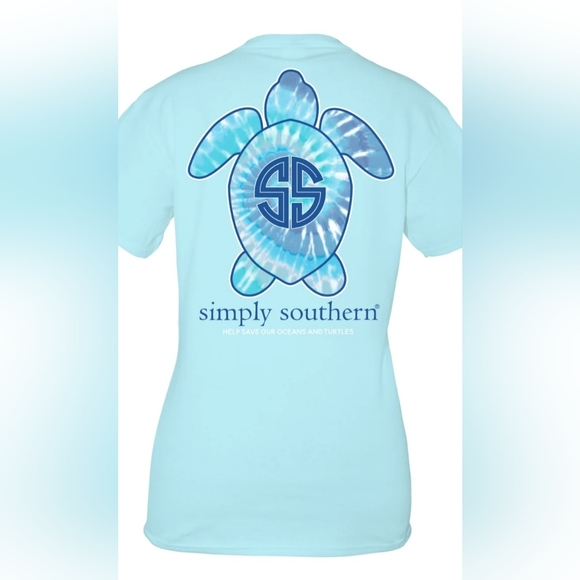 Simply Southern Save The Turtles Tie-Dye Logo Ice T Shirt Classic Boho Size L - Picture 1 of 10